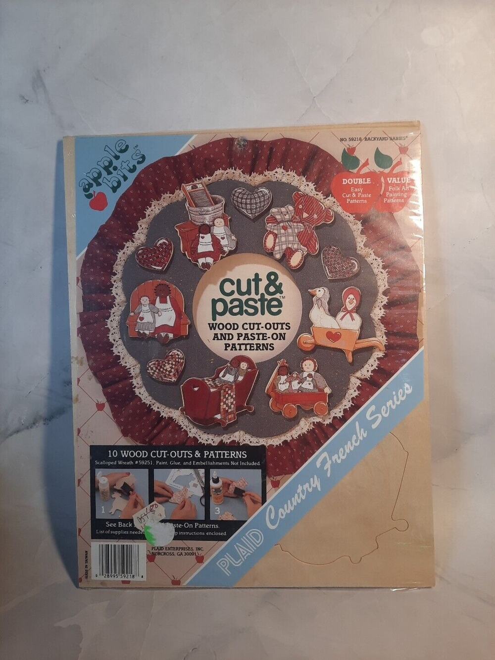 Plaid Apple Bits Cut & Paste Country French Series Wood Cut Outs Backyard Babies
